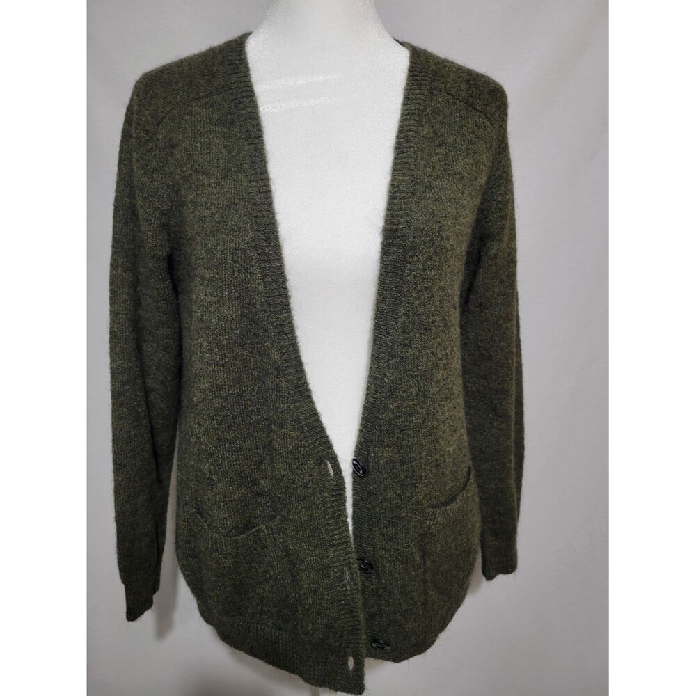 Treasure & Bond Cardigan Women Large Green Excellent Wool Alpaca Blend V-Neck
